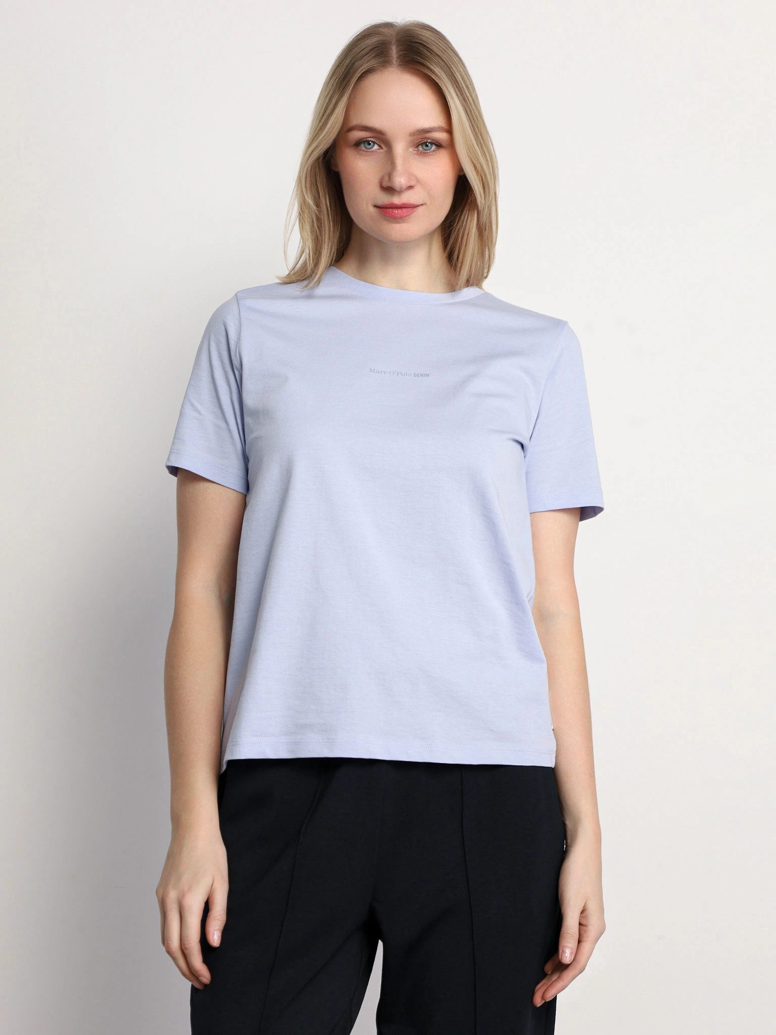 Футболка голубого цвета из хлопка